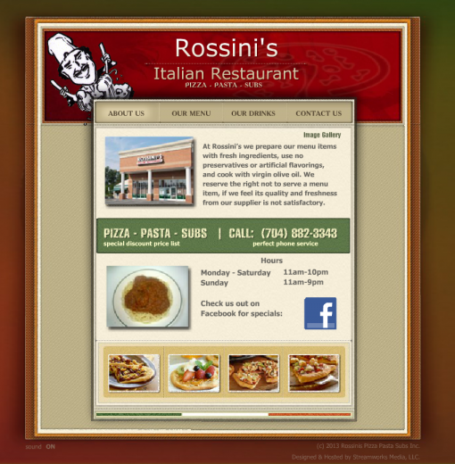 image of the Rossini's Website