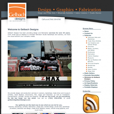 image of gelbach designs website