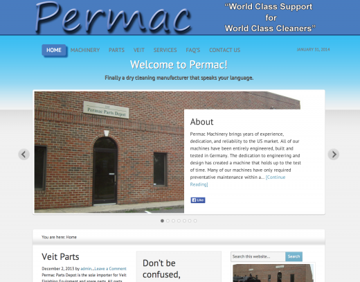 image of permac website screenshot